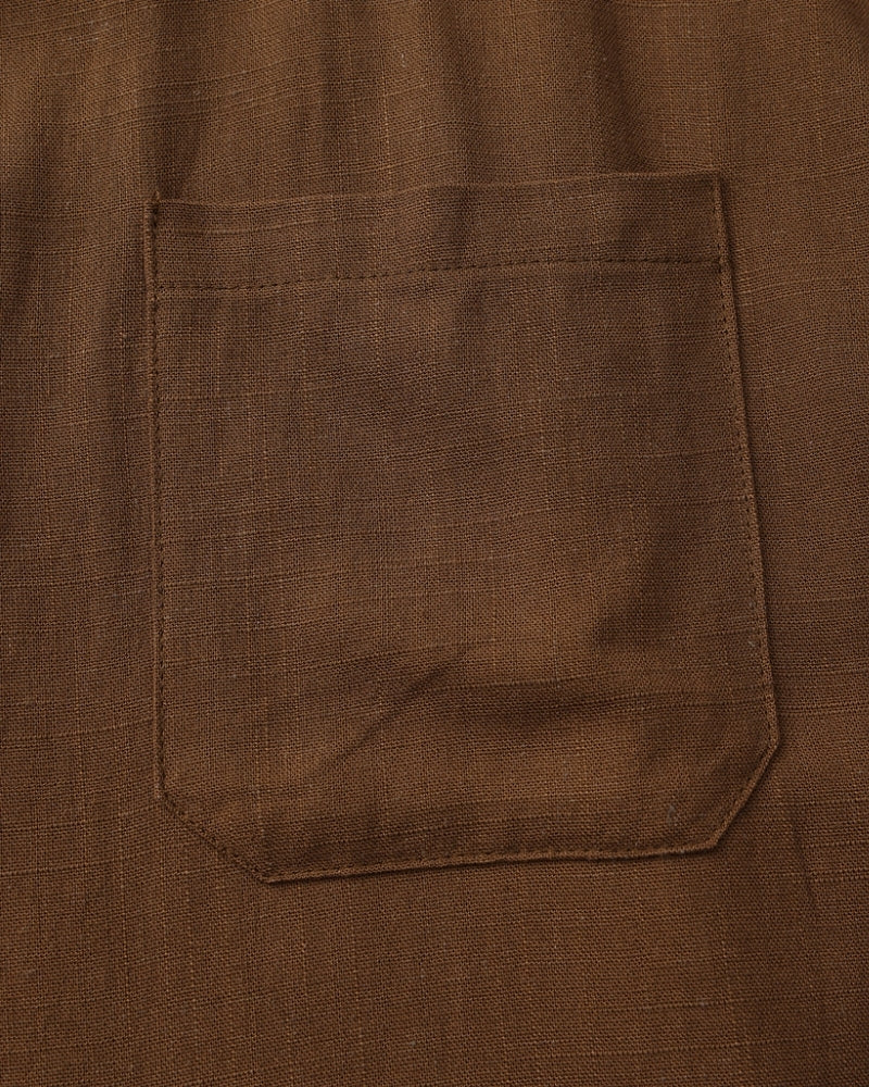 Men’s Mandarin Collar Shirt – Relaxed Fit Textured Cotton Shirt - Old Money